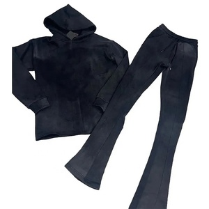 Conjunto Deportivo Y2K de Última Moda, Estilo Jogger, Efecto Deslavado, Corte Acampanado, Unisex, Tallas Grandes, Diseño Personalizado, Estampado, 100% Orgánico - Product Image 3