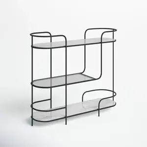 Chariot de bar artisanal moderne en métal, chariot de service en métal fait main pour l'intérieur, plaqué Zahid Exports - Product Image 3