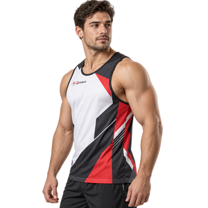Camiseta sin Mangas Personalizada para Hombre, Sublimada, Transpirable, de Poliéster, Deportiva, Absorbe la Humedad, Secado Rápido, Ajuste Atlético, OEM, Venta al Por Mayor - Product Image 3