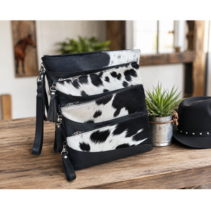 Western Tooled Leather Clutch Purse <b>Black</b> Croc Embossed Handbag Floral Carved Cowgirl Wallet Shoulder Crossbody <b>Bag</b> - Product Image 1