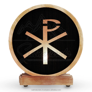 Lampe de sel en cristal naturel fabriquée à la main la mieux notée Signe de Chi Ro de l'Himalaya pour la guérison et la méditation - Product Image 2