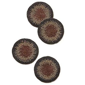 Sous-verres perlés faits main MS HANDICRAFT – Cadeaux religieux classiques avec support en polyester (10x10 cm) - Product Image 1