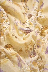 Women's <b>Linen</b> Floral Print Chiffon Blouse Mandarin Collar Cap Sleeve Loose Fit Casual Spring Summer <b>Top</b> VENUS - Product Image 6