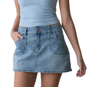 Nueva Falda Corta de Mezclilla para Mujer, Estilo Urbano, Línea A, Mini Falda - Product Image 3