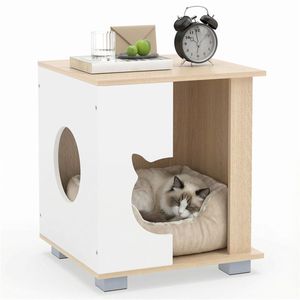 Base in Metallo Robusta Antiscivolo, Arredamento per Animali Domestici, Casa per Gatti in Legno Multiuso, Comodino - Product Image 1