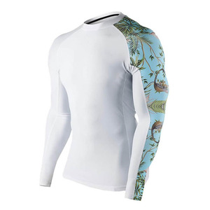 Custom MMA Rash Guard Compression Shirt Long Sleeve Breathable Spandex Polyester Grappling Training Fitness Wear with Digital - Product Image 2