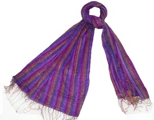 Longue écharpe tricotée en viscose avec écharpe de teinture d'hiver à pompon - Product Image 4