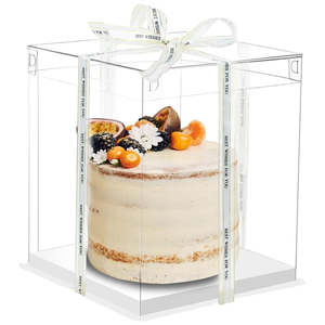 Cajas de papel cuadradas para alimentos con tapa, aptas para microondas, de cana de azúcar, con diseño de concha, portátiles, esenciales, con impresión en relieve, para pasteles. - Product Image 1