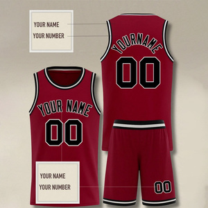 Custom Basketball Jersey And Shorts Set <b>Maroon</b> With Name Number Sublimated Print Breathable Polyester Unisex Adult Teamwear - Product Image 4