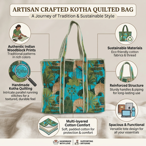 Handmade Kantha Quilted <b>Bag</b> with Colorful <b>Patchwork</b> Textile Design for Fashion Travel Shopping Gifting and Wholesale Supply - Product Image 6