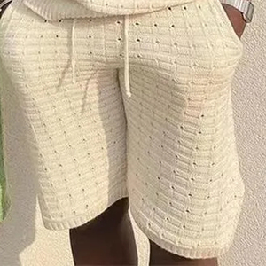 High Quality Men Causal Sporty Ribbed <b>Knit</b> Short <b>Set</b> 280GSM Cotton Blend Soft Stretch Fabric Summer Outfit OEM Custom Supplier - Product Image 6