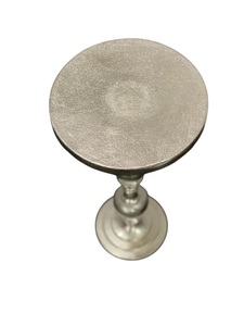 Mesa de Bar con Pedestal de Aluminio de Lujo, Tapa Redonda Compacta, Acabado Elegante, Base Resistente y Estable, Acento Moderno para Espacios de Estar - Product Image 3