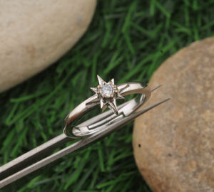 Bague en argent sterling 925 avec pierre précieuse turquoise pour femmes Classique Minimaliste Étoile Branche d'olivier Bijoux fins Cadeau d'anniversaire - Product Image 3