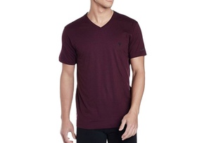 T-shirt Homme Col V Manches Courtes Coupe Épaules Tombantes Dernière Mode 100% Coton Tricoté Écologique Respirant Vente en Gros OEM Export - Product Image 2