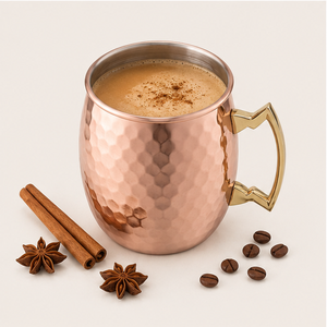 Copper Moscow Mule <b>Mug</b> with <b>Gold</b> Brass Handle Handcrafted Hammered Metal Beer Cup for Cocktail Parties & Barware Wholesale - Product Image 4