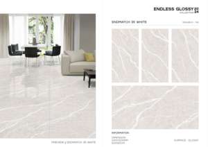 กระเบื้องพอร์ซเลนรอยัลกลอสซี่ขนาด 600x1200 มม. รูปแบบแผ่นใหญ่ พื้นผิวขัดเงาคุณภาพพรีเมียม สำหรับตกแต่งผนังและพื้นภายในและภายนอกอาคารที่ทันสมัย - Product Image 2