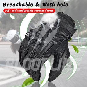 Bloodline Leather Motorbike Gloves Wrist Length Breathable Sporty Style Black White Cycling Spring Autumn - Product Image 4