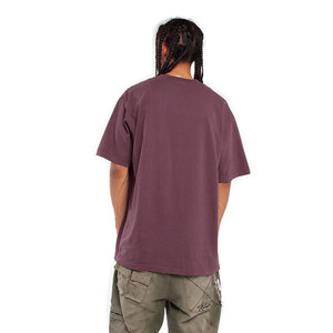 T-shirts amples pour hommes à col rond et manches courtes, en coton teint uni respirant, coupe décontractée, style streetwear, 220g - Product Image 3