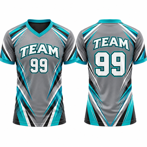 Top Quality Sublimated V-Neck Jersey Unisex Short Sleeve Moisture Wicking 100% Polyester Team <b>Apparel</b> for Adults <b>Sport</b> <b>Apparel</b> - Product Image 1