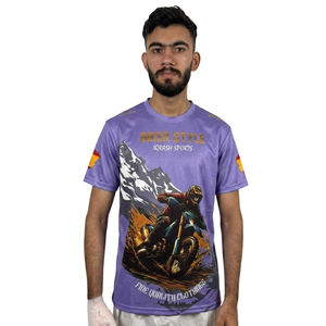 T-shirt sublimé élégant pour hommes, impression intégrale haute résolution, respirant, coloré, vente en gros - Product Image 1