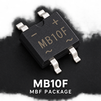 Redresseur en pont SMD MB10F 1A 1000V, encapsulé en plastique, monophasé AC/DC, composant de circuit d'alimentation, puces IC