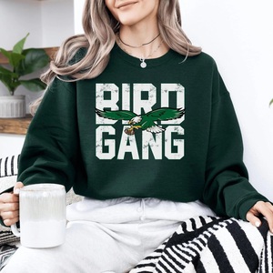 Sudadera Unisex Extra Grande de Algodón 100% con Estampado Digital Bordado de Bird Gang Winter - Product Image 4