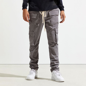 Breathable Men's Custom High Quality Casual Wide Leg Pants Men Patchwork Elastic Waistband <b>Stacked</b> Flare Sweatpants for Men - Product Image 4