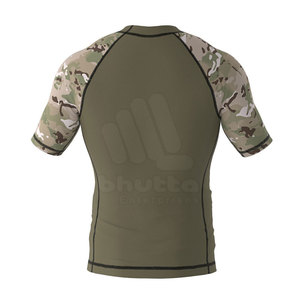 เสื้อรัดกล้ามเนื้อสำหรับผู้ชาย MMA ระบายอากาศได้ดี แขนสั้น คุณภาพพรีเมียม สำหรับการฝึกซ้อมต่อสู้ - Product Image 2