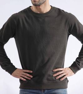 Sweat-shirts à col rond 100% coton 300GSM pour hommes, épaules tombantes, sweat-shirt lourd pour l'hiver avec logo brodé - Product Image 4