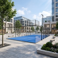 Terrain de padel panoramique professionnel pour l'intérieur et l'extérieur, ensemble complet, structure en acier, verre trempé, fabrication directe, OEM