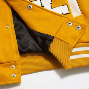 Warm High Quality Men's Varsity Bomber Baseball Letterman OEM Casual Waterproof Windproof <b>Canvas</b> <b>Jacket</b> Unisex Outdoor Custom - Product Image 3