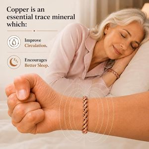 Handcrafted Twisted Pure Copper Magnetic Bracelet Twisted <b>Wire</b> Chain Bangle Bio <b>Magnet</b> Health Therapy Jewelry - Product Image 1