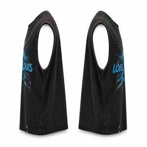 Oversized Muscle Tee <b>Y2K</b> Grunge Sleeveless <b>Shirt</b> Acid Wash Graphic Streetwear Tank - Product Image 5
