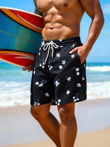 กางเกงว่ายน้ำชายหาด แห้งเร็ว ลายดอกไม้ น้ำหนักเบา ระบายอากาศได้ดี กันน้ำ ผ้าทอ สายรัดเอวยางยืด - Product Image 3