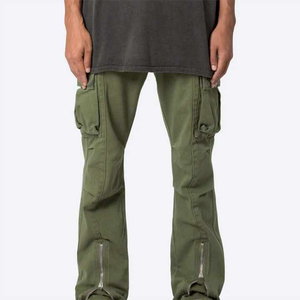 Pantalon cargo élégant taille mi-haute couleur personnalisable pour homme – Tenue décontractée avec plusieurs poches cargo, teinture unie, écologique et respirant - Product Image 2