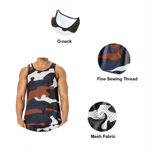 Débardeur décontracté à col rond en polyester pour homme, personnalisable avec logo et impression, en maille, sans manches, style musculaire - Product Image 2