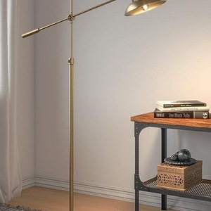 Lampadaire contemporain haut avec abat-jour en verre amovible, base en laiton durable, design moderne pour chambre, salon, hôtel, Diwali - Product Image 3