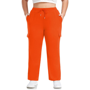 Women Retro Style Cargo <b>Pants</b> Quick Dry Breathable Elastic Waist Casual Sports Outdoor Running Hiking Trousers - Product Image 2