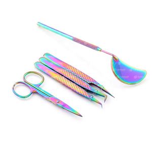 Pinzas de pestañas de mujer de acero inoxidable con logotipo personalizado de alta calidad herramienta de belleza de Punta curva puntiaguda al por mayor - Product Image 4