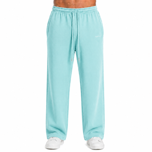Pantalon de survêtement homme épais, coupe droite, ourlet ouvert, imprimé en relief, coupe ample et décontractée, avec logo personnalisé - Product Image 3
