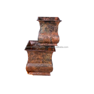 Lot de 2 jardinières décoratives en métal pour jardin de restaurant, accessoires décoratifs pour pots floraux - Product Image 4