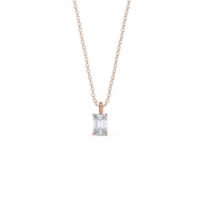 Collar con Colgante de Diamante Cultivado en Laboratorio con Corte Esmeralda de 1 Quilate, Plata de Ley, Joyería Minimalista para Novia o Aniversario, para Mujer - Product Image 2