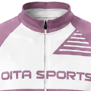Ensemble maillot et short de cyclisme blanc et mauve, manches courtes, fermeture éclair intégrale, respirant, rembourré, uniforme de course cycliste, entraînement d'équipe, performance - Product Image 3