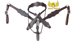 Ensemble de harnais et collier de poitrine en cuir véritable Western, durable, léger, multifonctionnel, pour l'équitation, de qualité supérieure, personnalisable - Product Image 4