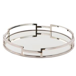 Plateaux décoratifs ovales longs en argent de luxe, ensemble de plats d'appoint en métal texturé, centre de table, vente en gros - Product Image 4