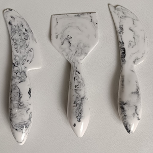 Peach Marble Resin Cheese <b>Knife</b> Set Handmade Acrylic <b>Butter</b> Spreaders Glossy Decorative Serving Utensils for Modern Dining - Product Image 3