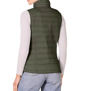Puffy Vest Women Zip-Up Sleeveless Waterproof Canvas Solid Lightweight Padded <b>Cropped</b> <b>Puffer</b> Quilted Winter Warm Coat <b>Jacket</b> - Product Image 2