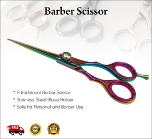 Ciseaux de barbier en acier inoxydable extra-affûtés de qualité supérieure en gros, étui en cuir pour le coiffage, ciseaux à effiler GEMSTONE GS-709 - Product Image 4