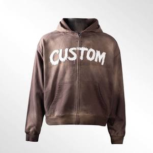 Sudadera con Capucha Personalizada con Estampado Puff, Sudadera para Hombre con Estampado Puff, Sudadera de Algodón Grueso para Marcas Urbanas Estadounidenses, MOQ Bajo - Product Image 2
