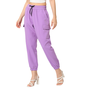 Pantalones Cargo Casuales de Pierna Ancha y Cintura Media para Mujer, Corte Regular, Multibolsillos, Pantalones de Lona para Otoño - Product Image 3